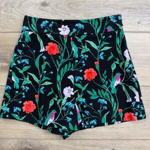 Kate Spade Jardin‎ hummingbird Bird Shorts Womens Black High Waist Casual
